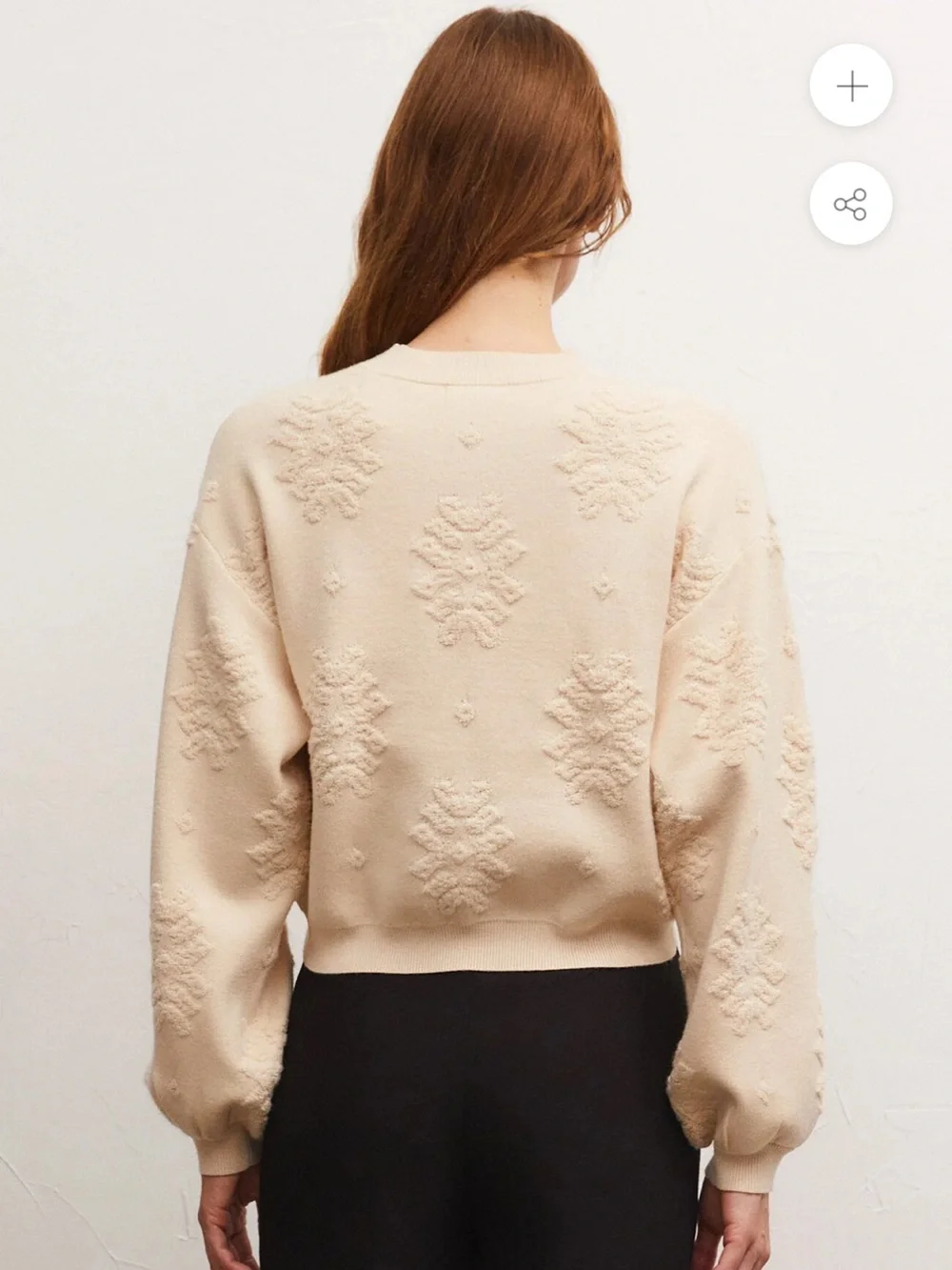 Z Supply Malin Textured Jacquard Sweater Dove